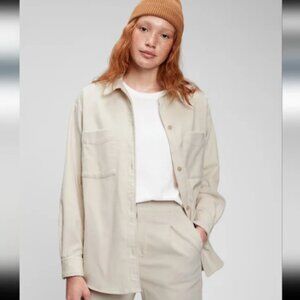 GAP Corduroy Shirt Jacket Shacket XXL Oversized Cream